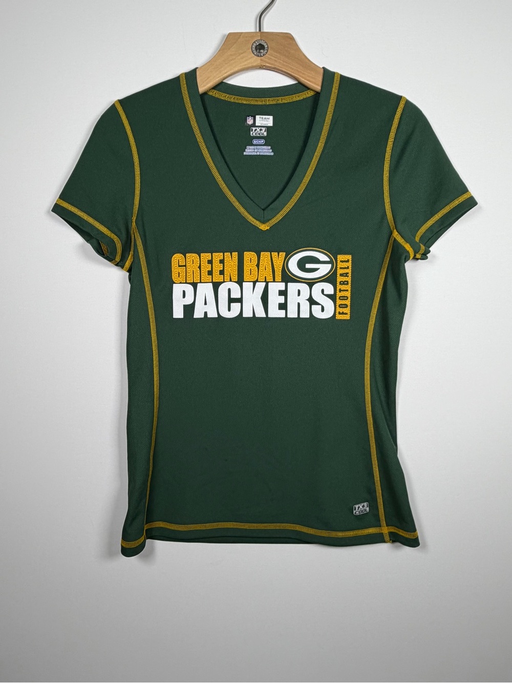 Green Bay Packers V-Neck T-Shirt with  TX3 cool